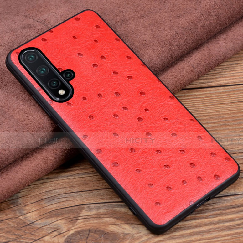 Funda Lujo Cuero Carcasa R05 para Huawei Nova 5 Pro Rojo