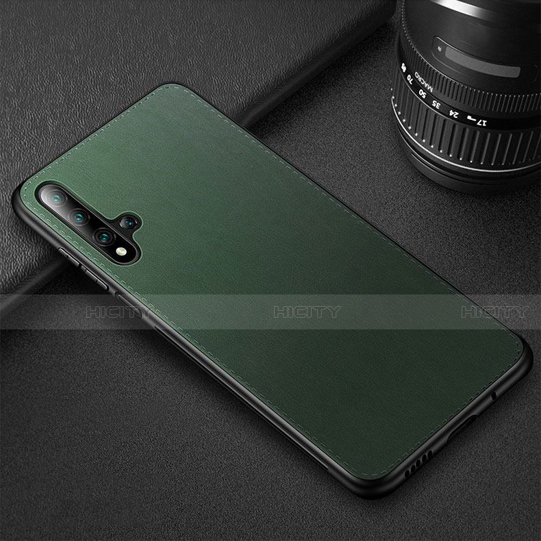 Funda Lujo Cuero Carcasa R05 para Huawei Nova 5T Verde