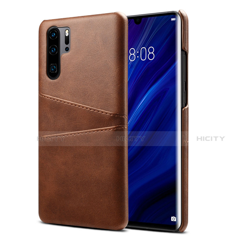 Funda Lujo Cuero Carcasa R05 para Huawei P30 Pro New Edition Marron