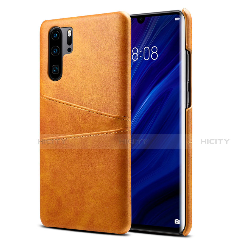 Funda Lujo Cuero Carcasa R05 para Huawei P30 Pro New Edition Naranja