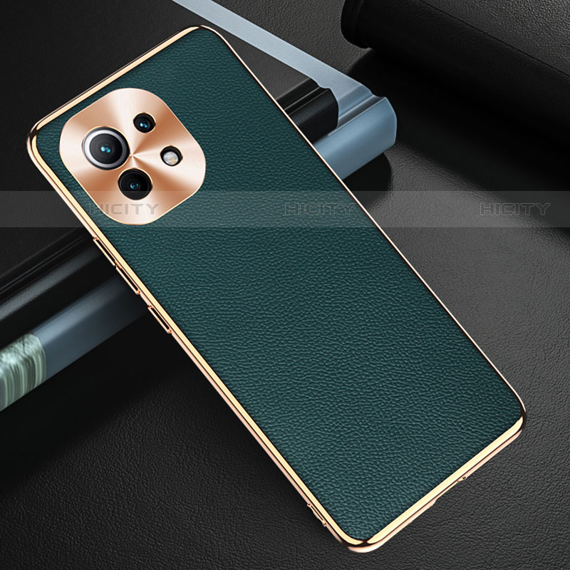 Funda Lujo Cuero Carcasa R05 para Xiaomi Mi 11 5G Verde