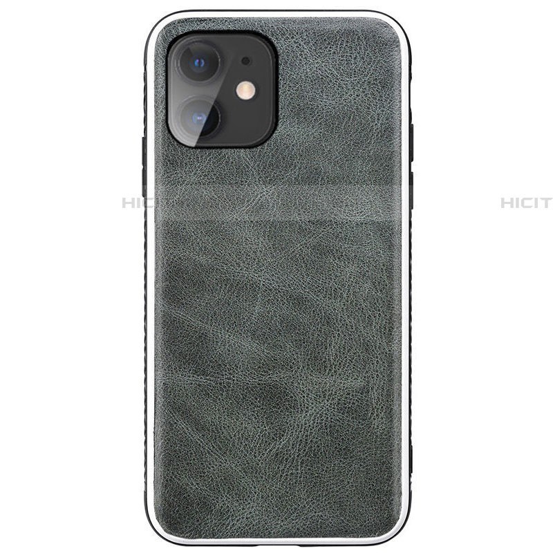 Funda Lujo Cuero Carcasa R06 para Apple iPhone 11 Gris