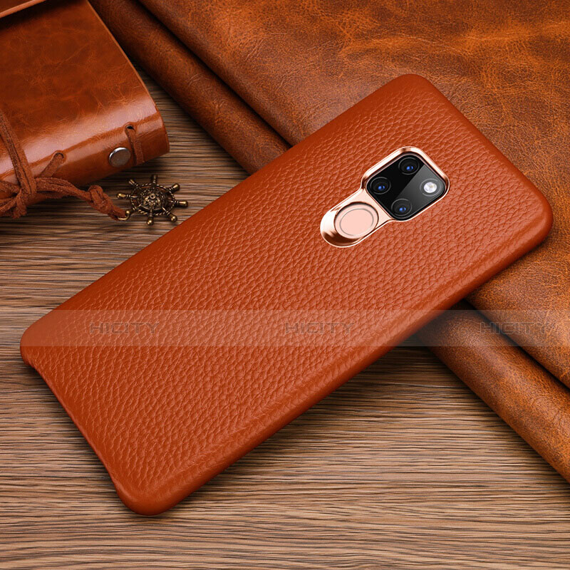 Funda Lujo Cuero Carcasa R06 para Huawei Mate 20 Naranja