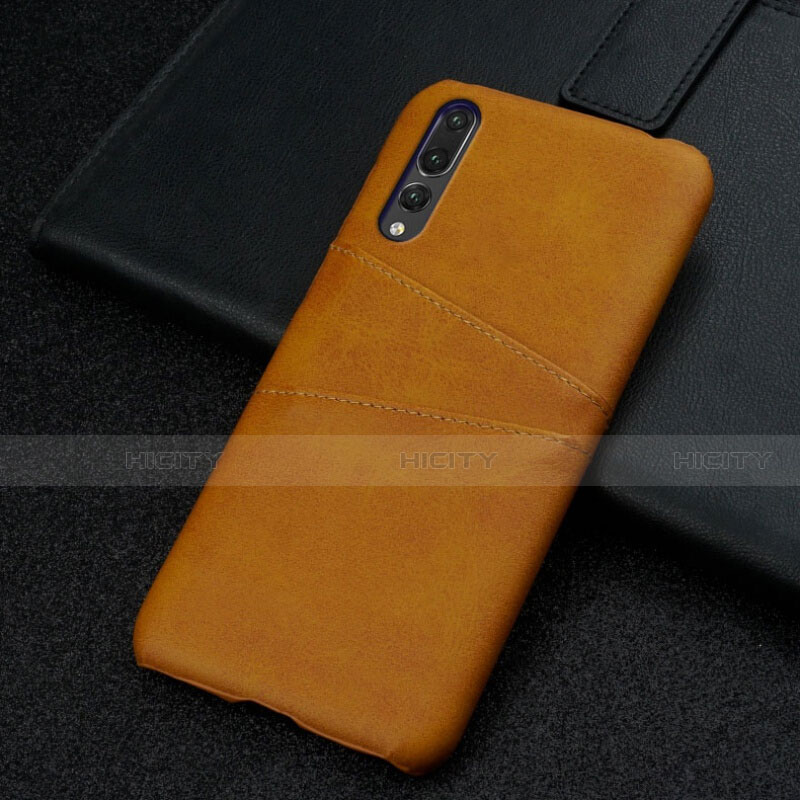 Funda Lujo Cuero Carcasa R06 para Huawei P20 Pro Naranja