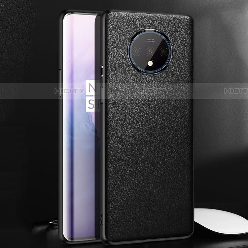 Funda Lujo Cuero Carcasa R06 para OnePlus 7T Negro