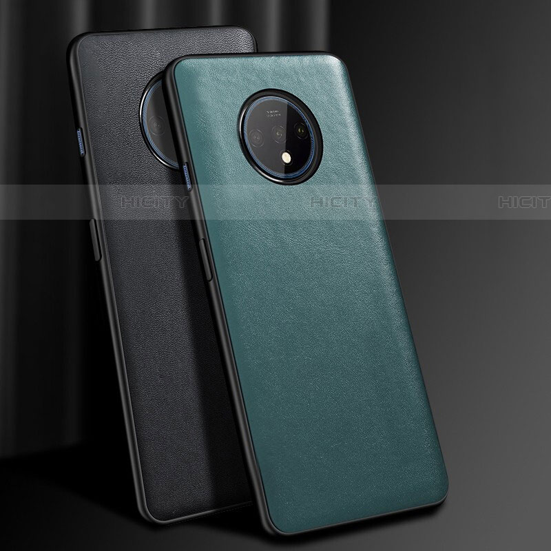 Funda Lujo Cuero Carcasa R06 para OnePlus 7T Verde