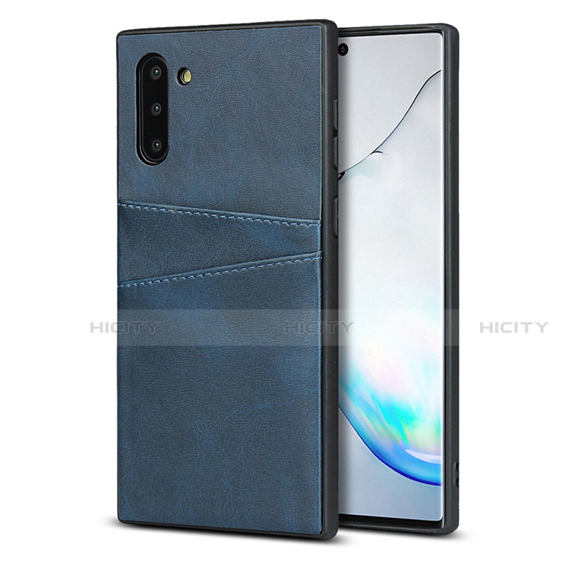 Funda Lujo Cuero Carcasa R06 para Samsung Galaxy Note 10 5G Azul