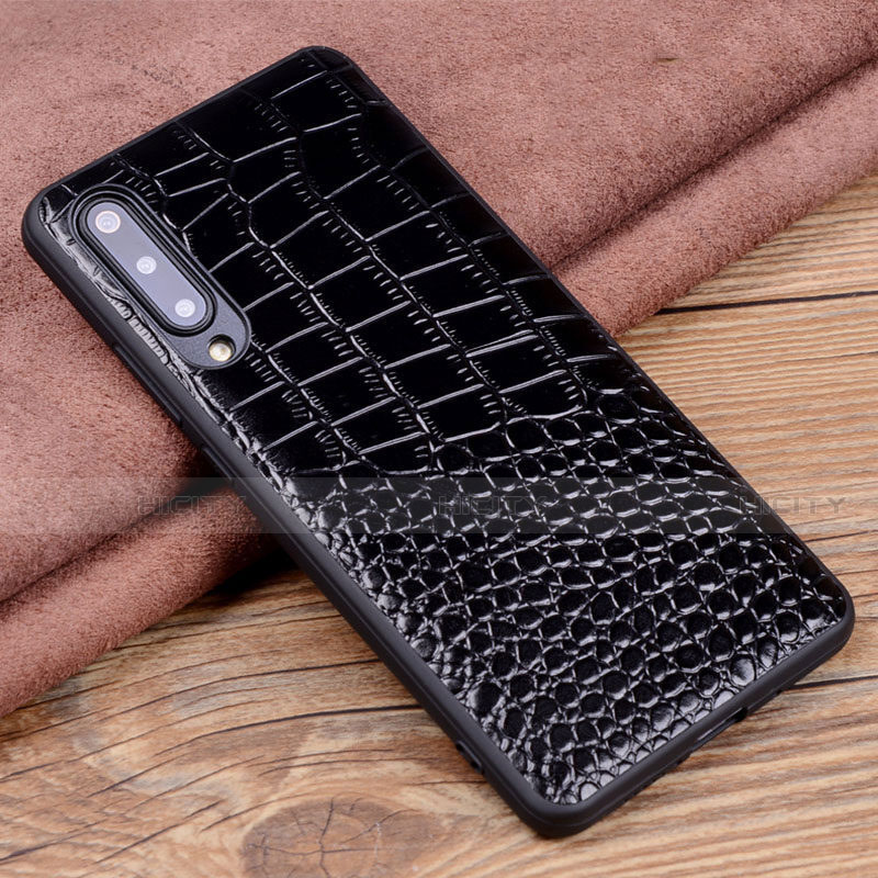 Funda Lujo Cuero Carcasa R06 para Xiaomi Mi A3 Negro