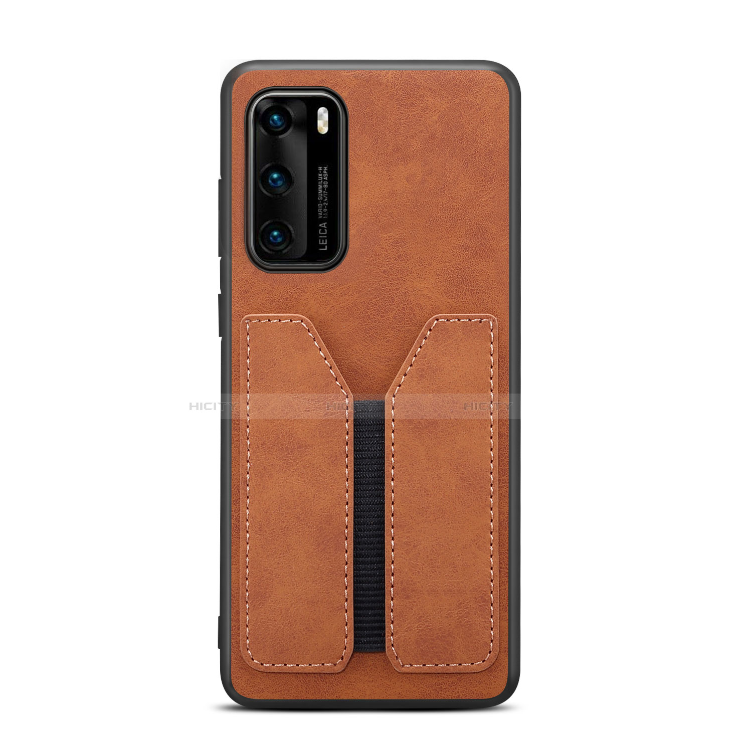 Funda Lujo Cuero Carcasa R07 para Huawei P40 Naranja