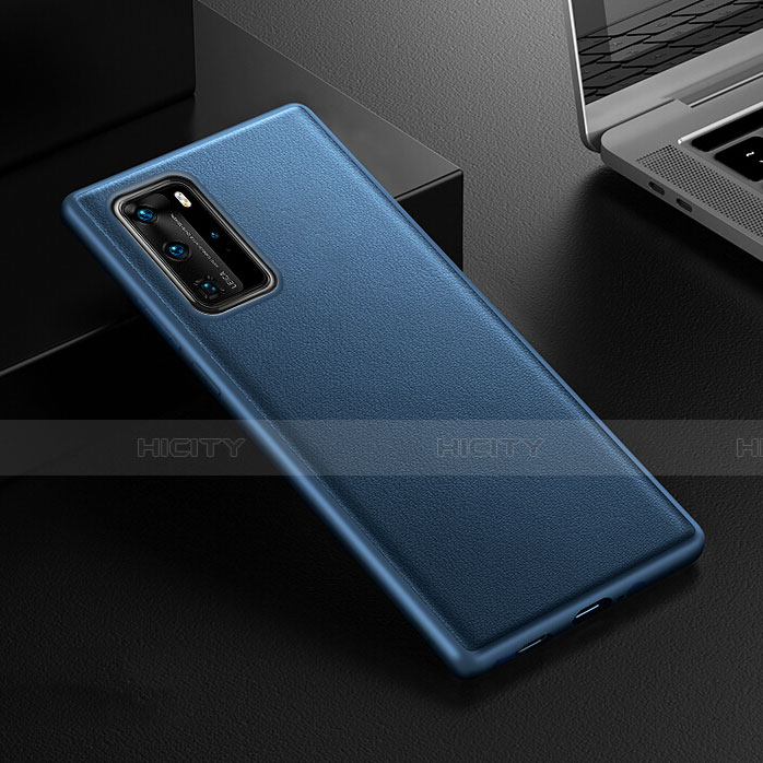 Funda Lujo Cuero Carcasa R07 para Huawei P40 Pro Azul