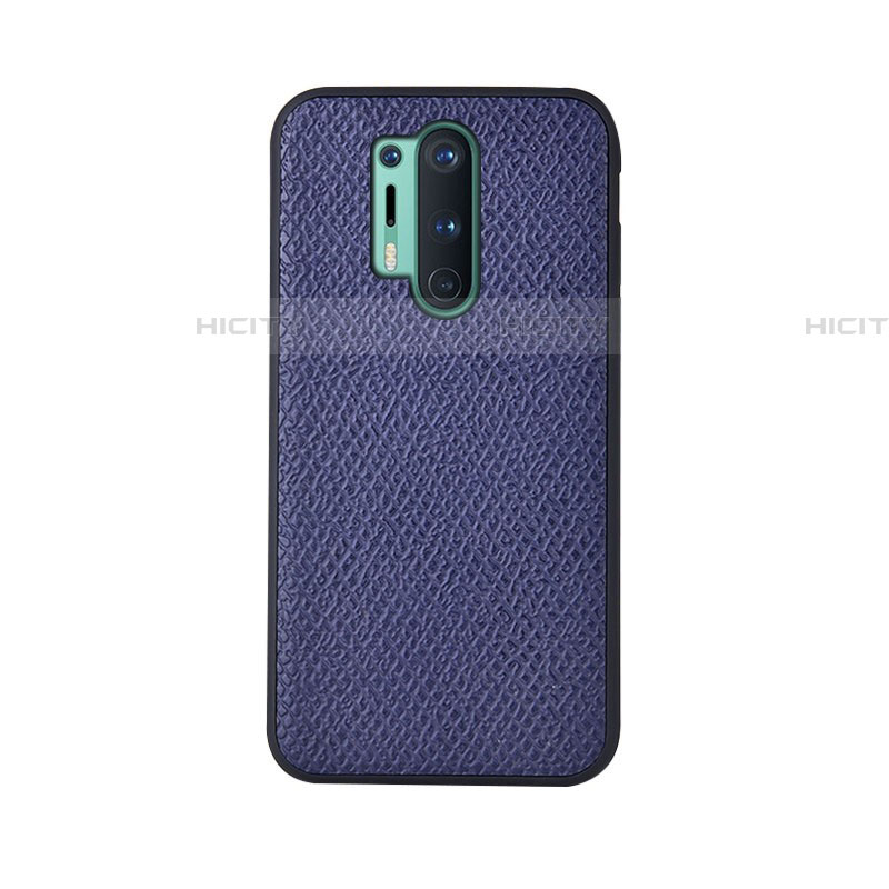 Funda Lujo Cuero Carcasa R07 para OnePlus 8 Pro Azul