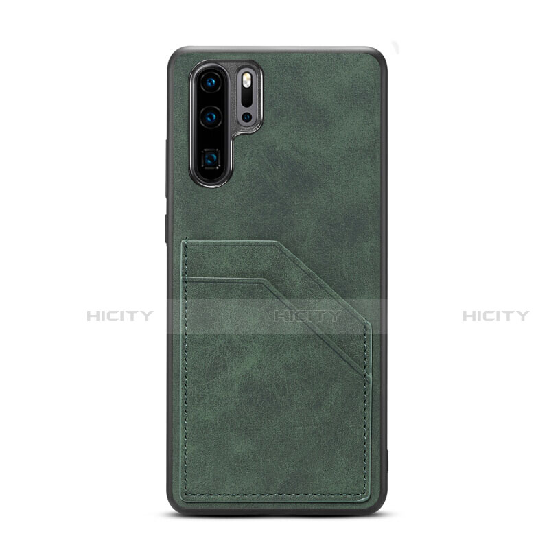 Funda Lujo Cuero Carcasa R08 para Huawei P30 Pro New Edition Verde