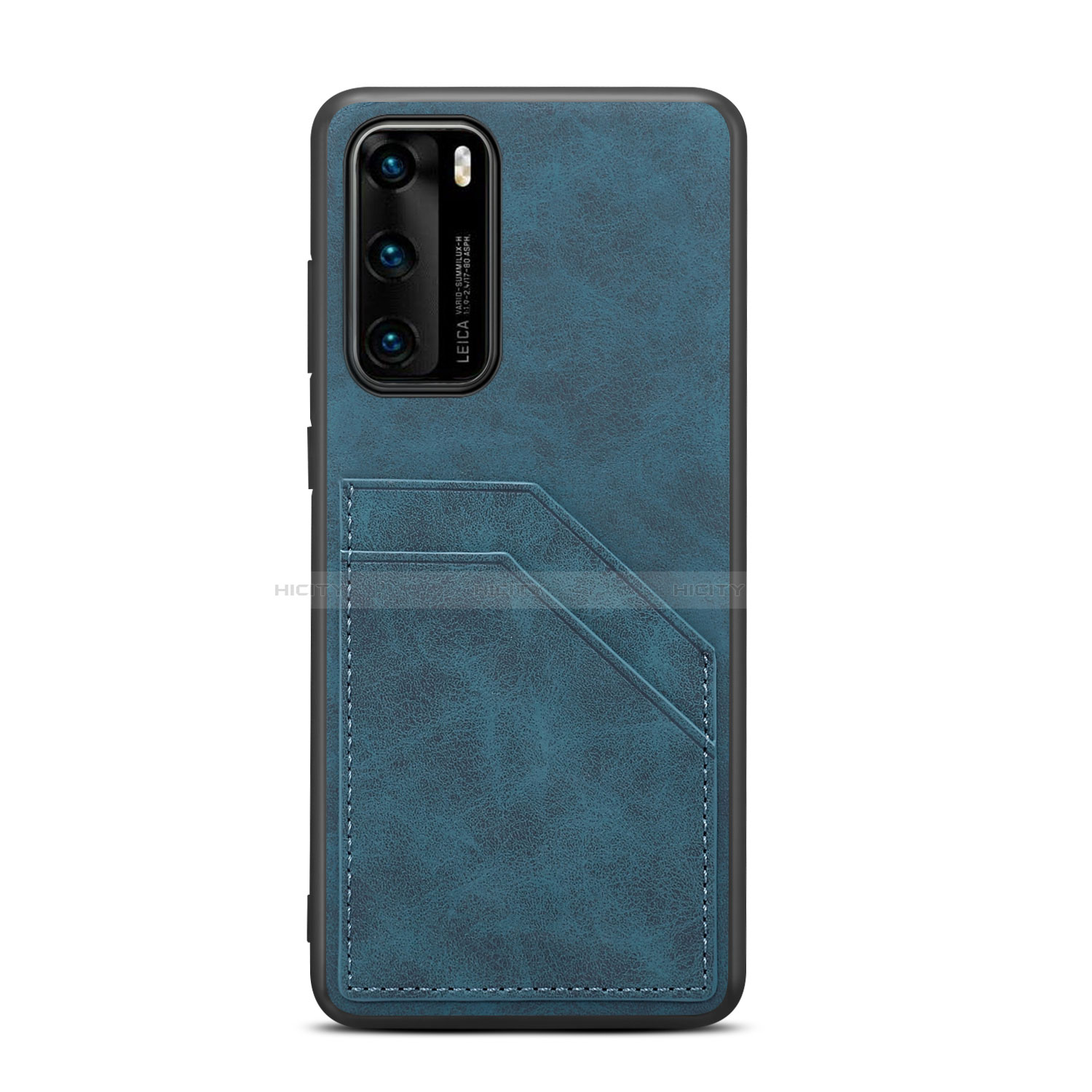 Funda Lujo Cuero Carcasa R08 para Huawei P40 Azul