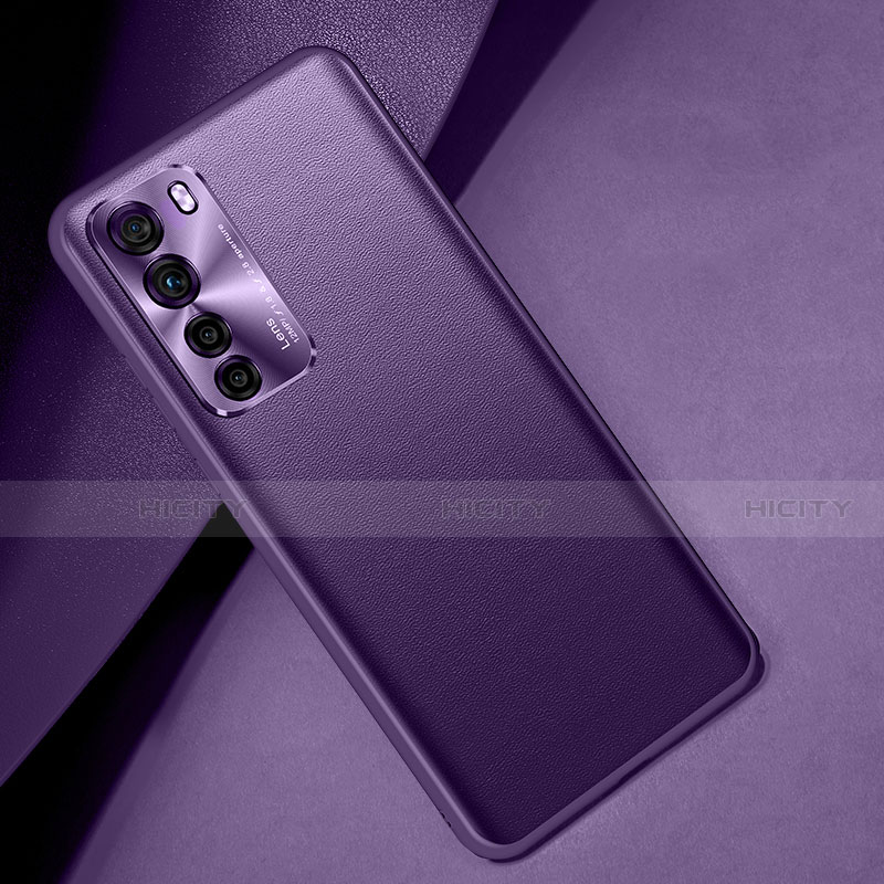 Funda Lujo Cuero Carcasa R08 para Huawei P40 Lite 5G Morado