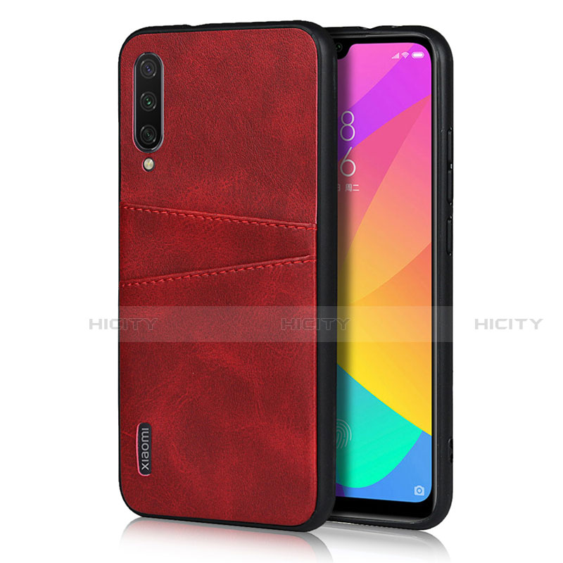 Funda Lujo Cuero Carcasa R08 para Xiaomi Mi A3 Rojo Rosa