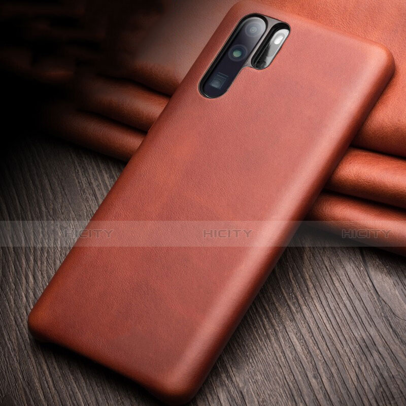 Funda Lujo Cuero Carcasa R11 para Huawei P30 Pro New Edition Naranja