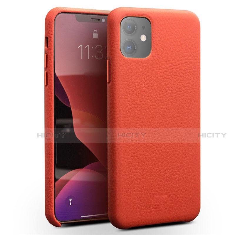 Funda Lujo Cuero Carcasa S01 para Apple iPhone 11 Rojo