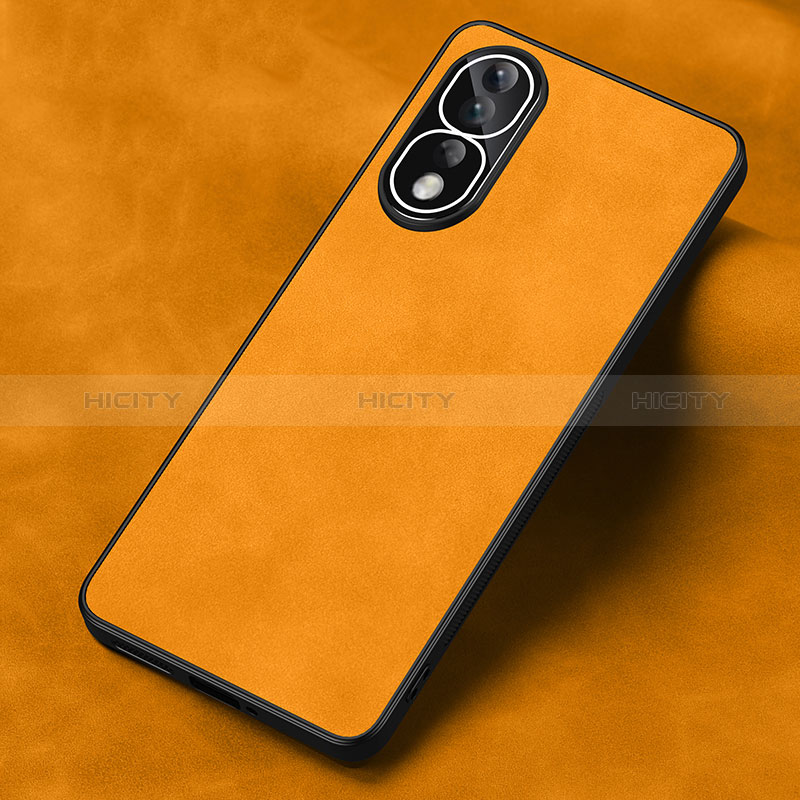 Funda Lujo Cuero Carcasa S01 para Huawei Honor 80 Pro Flat 5G Naranja