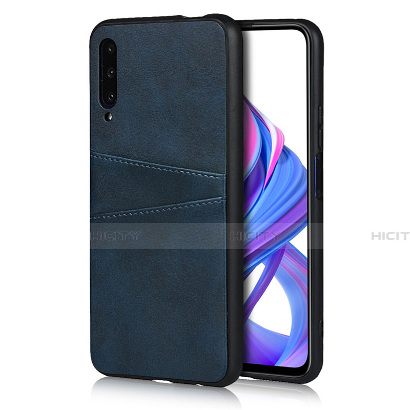 Funda Lujo Cuero Carcasa S01 para Huawei Honor 9X Pro Azul