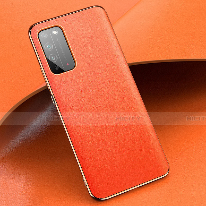 Funda Lujo Cuero Carcasa S01 para Huawei Honor X10 5G Naranja