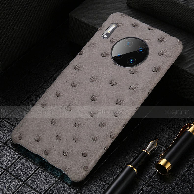 Funda Lujo Cuero Carcasa S01 para Huawei Mate 30 5G Gris