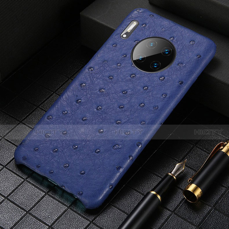 Funda Lujo Cuero Carcasa S01 para Huawei Mate 30E Pro 5G Azul