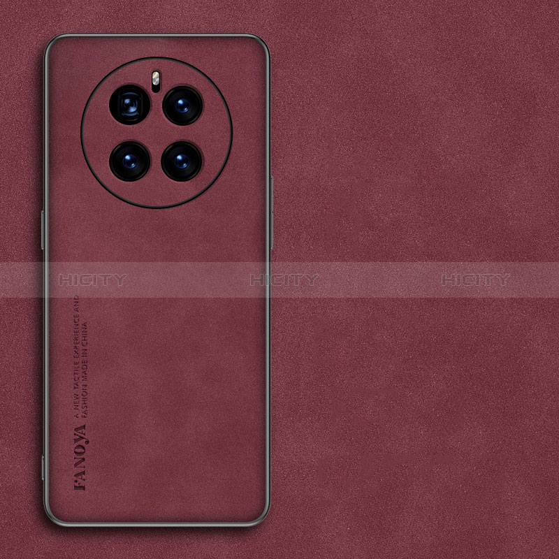 Funda Lujo Cuero Carcasa S01 para Huawei Mate 50 Rojo