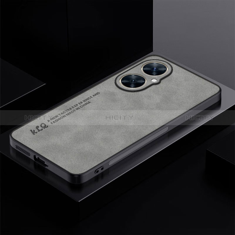 Funda Lujo Cuero Carcasa S01 para Huawei Nova 11i Gris