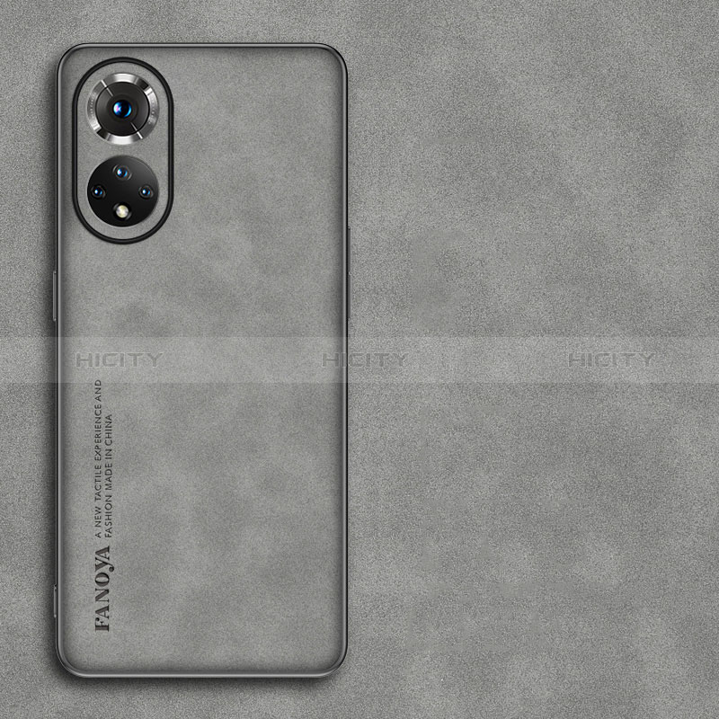 Funda Lujo Cuero Carcasa S01 para Huawei Nova 9 Gris