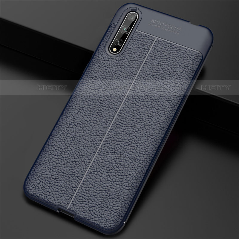 Funda Lujo Cuero Carcasa S01 para Huawei P smart S Azul