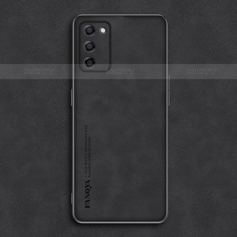 Funda Lujo Cuero Carcasa S01 para Oppo A53s 5G Negro