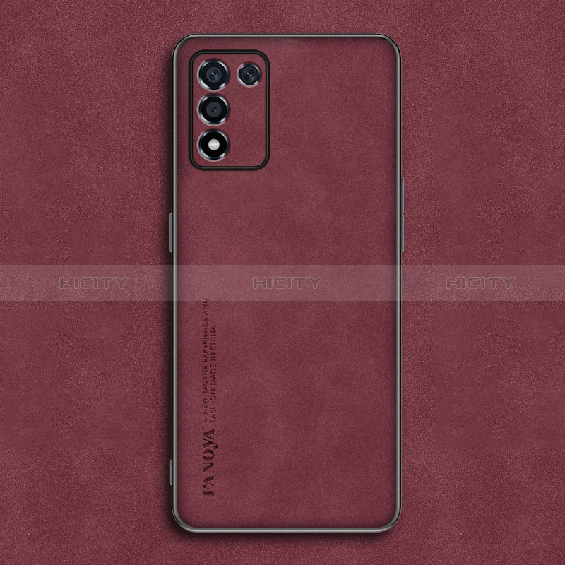 Funda Lujo Cuero Carcasa S01 para Oppo K9S 5G Rojo