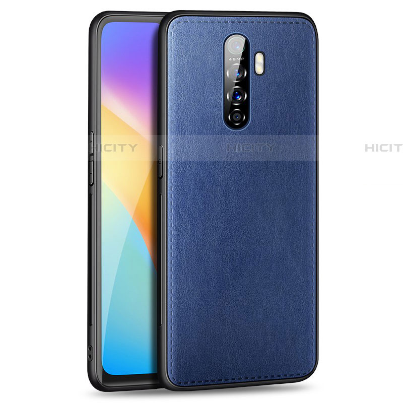 Funda Lujo Cuero Carcasa S01 para Oppo Reno Ace Azul