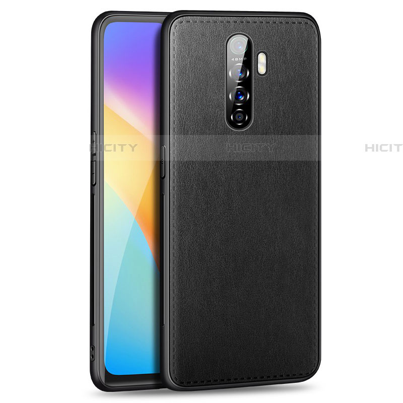 Funda Lujo Cuero Carcasa S01 para Oppo Reno Ace Negro