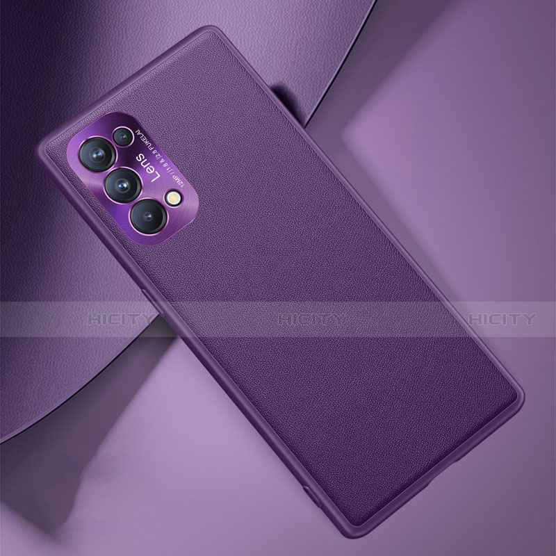 Funda Lujo Cuero Carcasa S01 para Oppo Reno5 5G Morado