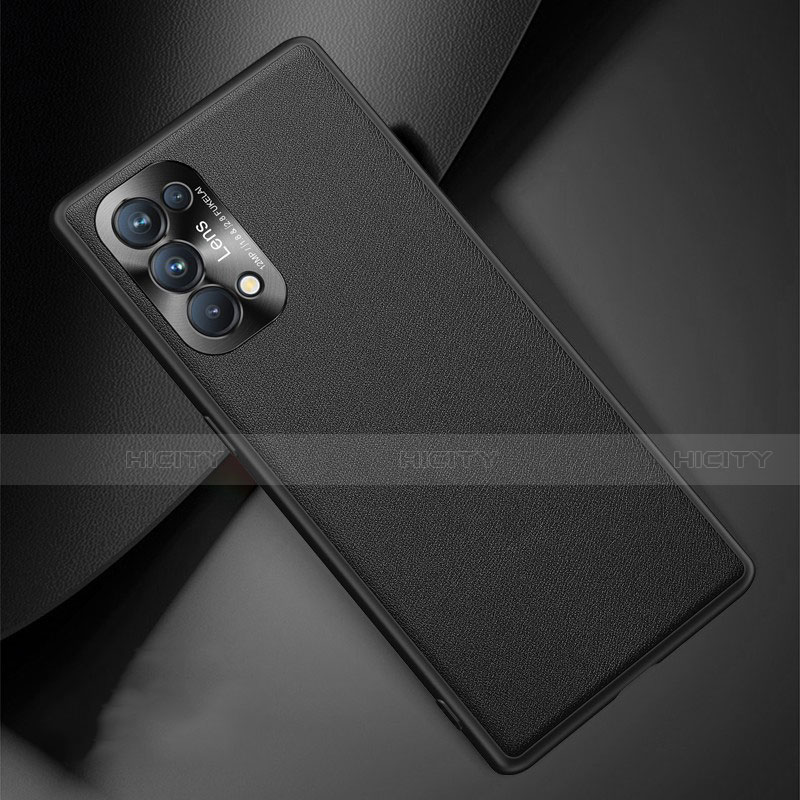 Funda Lujo Cuero Carcasa S01 para Oppo Reno5 5G Negro