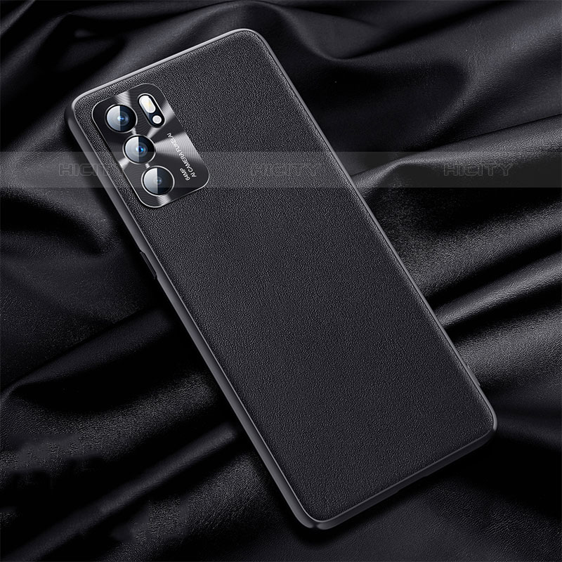 Funda Lujo Cuero Carcasa S01 para Oppo Reno6 5G Negro