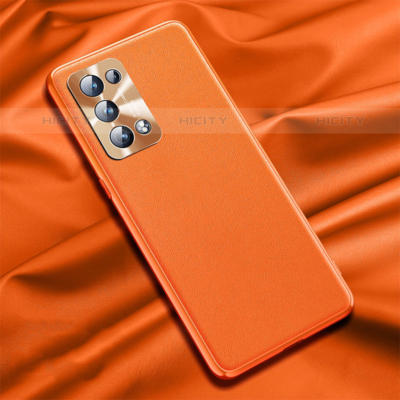 Funda Lujo Cuero Carcasa S01 para Oppo Reno6 Pro 5G Naranja