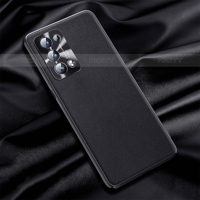 Funda Lujo Cuero Carcasa S01 para Oppo Reno6 Pro+ Plus 5G Negro