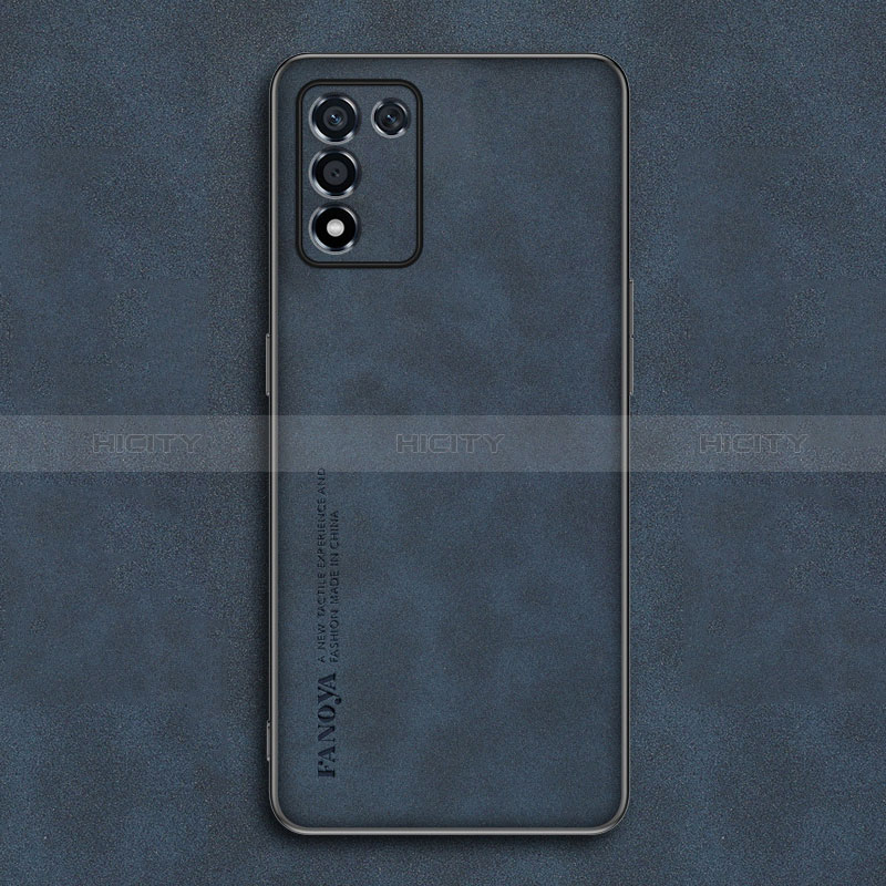 Funda Lujo Cuero Carcasa S01 para Realme 9 SE 5G Azul