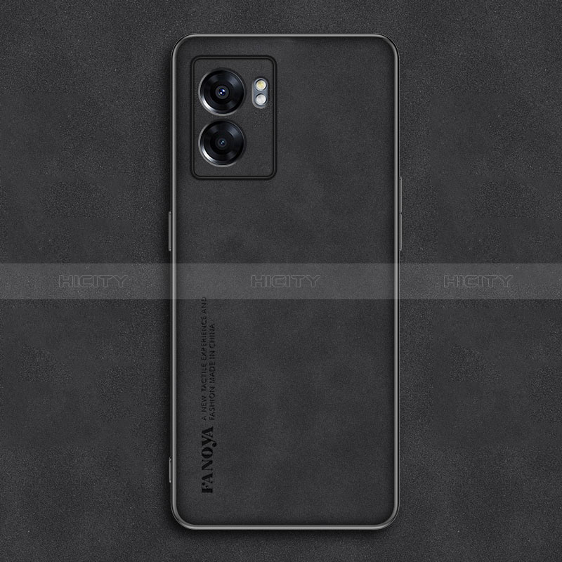 Funda Lujo Cuero Carcasa S01 para Realme Narzo 50 5G Negro