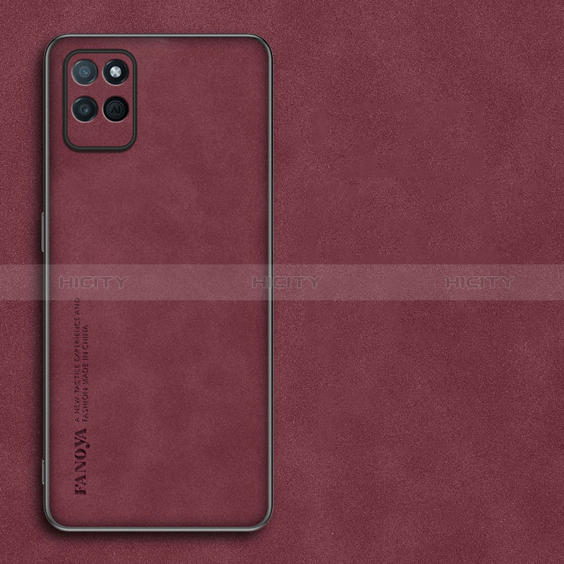 Funda Lujo Cuero Carcasa S01 para Realme V11s 5G Rojo