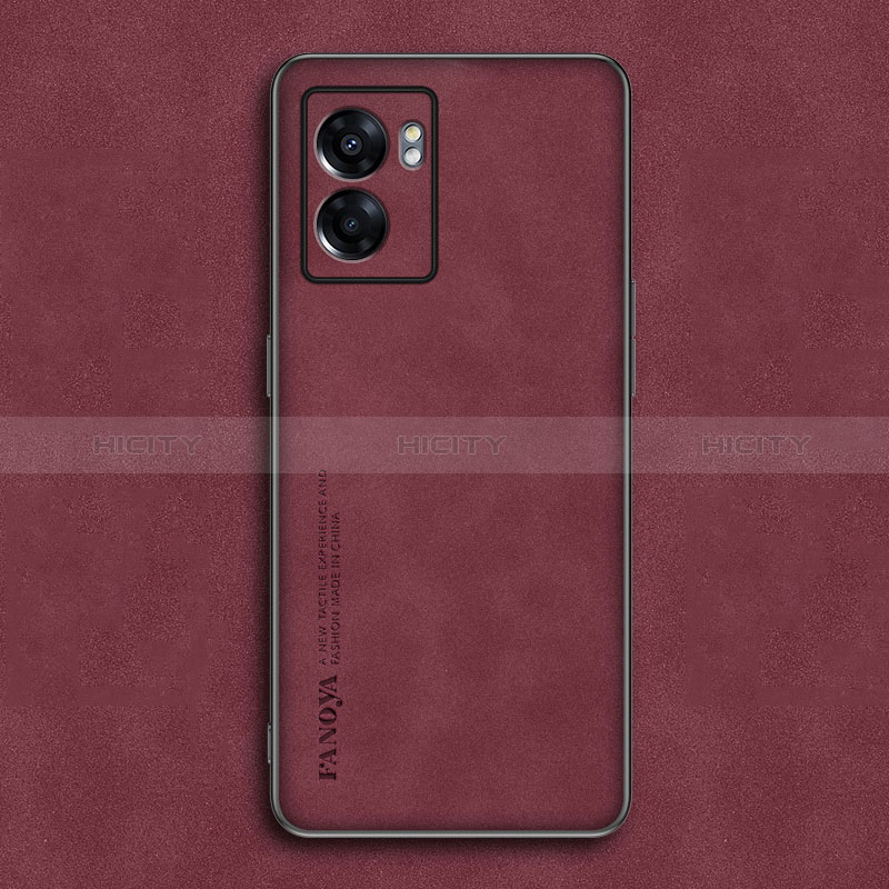 Funda Lujo Cuero Carcasa S01 para Realme V23i 5G Rojo