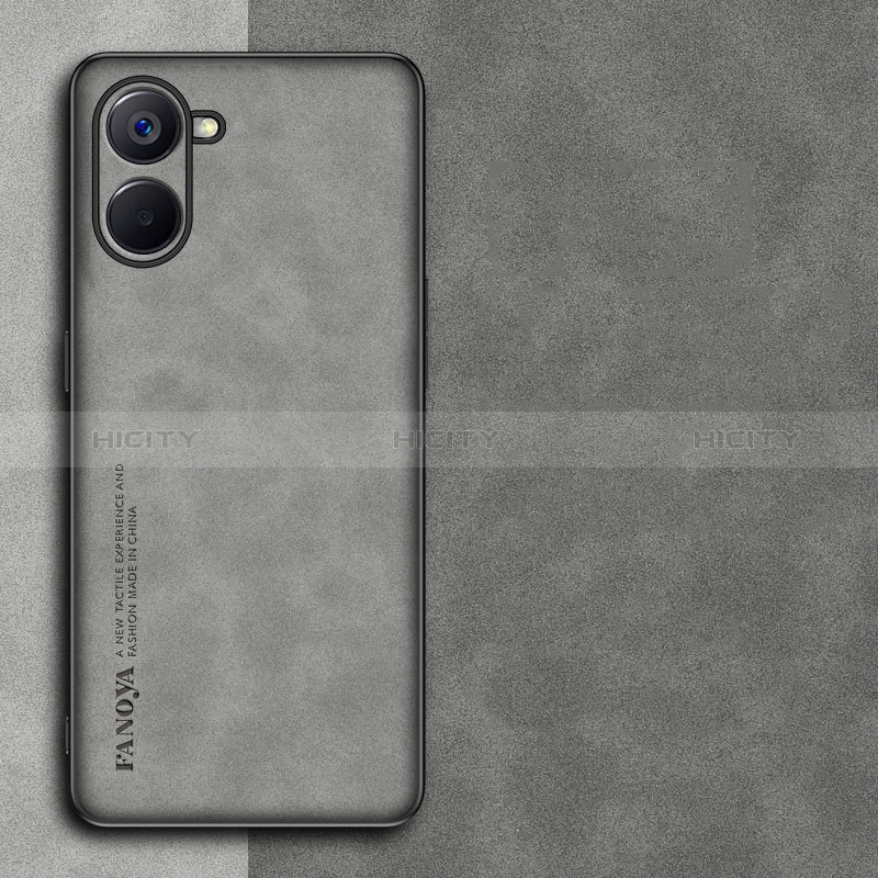 Funda Lujo Cuero Carcasa S01 para Realme V30t 5G Gris