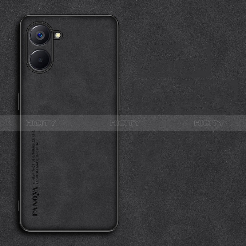 Funda Lujo Cuero Carcasa S01 para Realme V30t 5G Negro