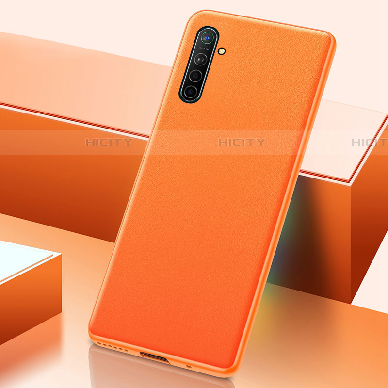 Funda Lujo Cuero Carcasa S01 para Realme X2 Naranja