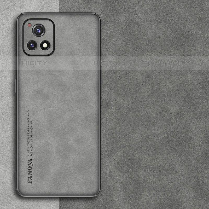 Funda Lujo Cuero Carcasa S01 para Vivo iQOO U3x 5G Gris