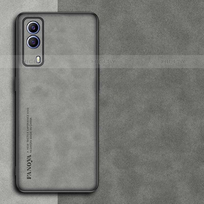 Funda Lujo Cuero Carcasa S01 para Vivo iQOO Z5x 5G Gris