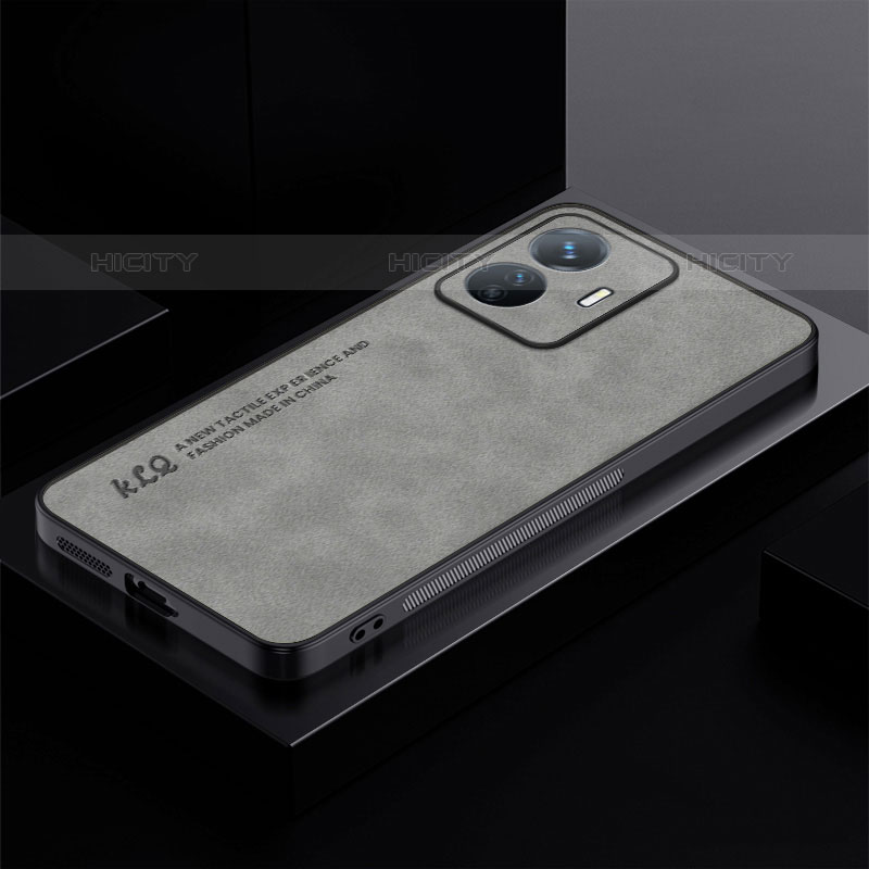 Funda Lujo Cuero Carcasa S01 para Vivo iQOO Z6 Lite 5G Gris