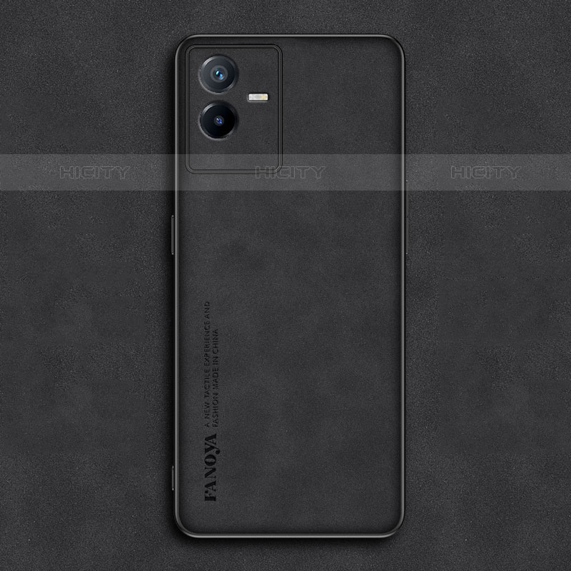 Funda Lujo Cuero Carcasa S01 para Vivo iQOO Z6x Negro